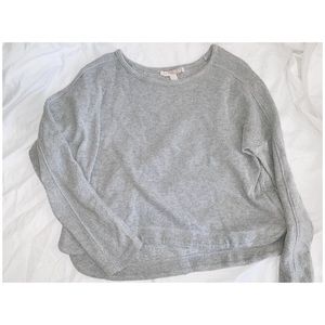 Grey Cropped Pullover Sweater